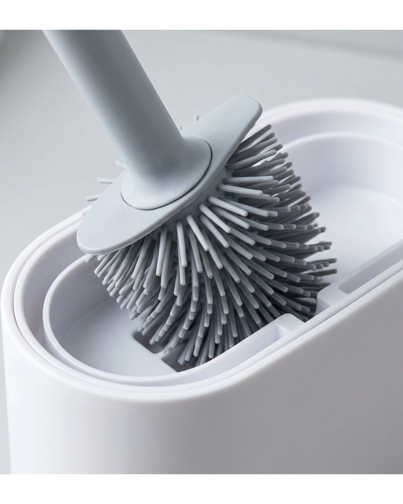 Gndyj Silicone Toilet Brush Oval Drip Base Stone 16.5 in