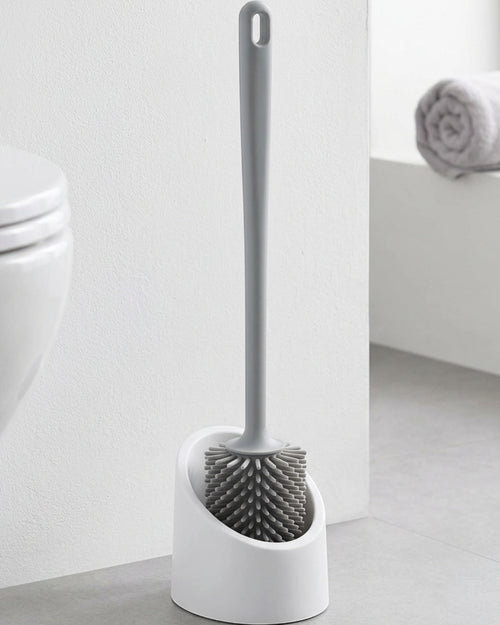 Gndyj Silicone Toilet Brush Oval Drip Base Stone 16.5 in