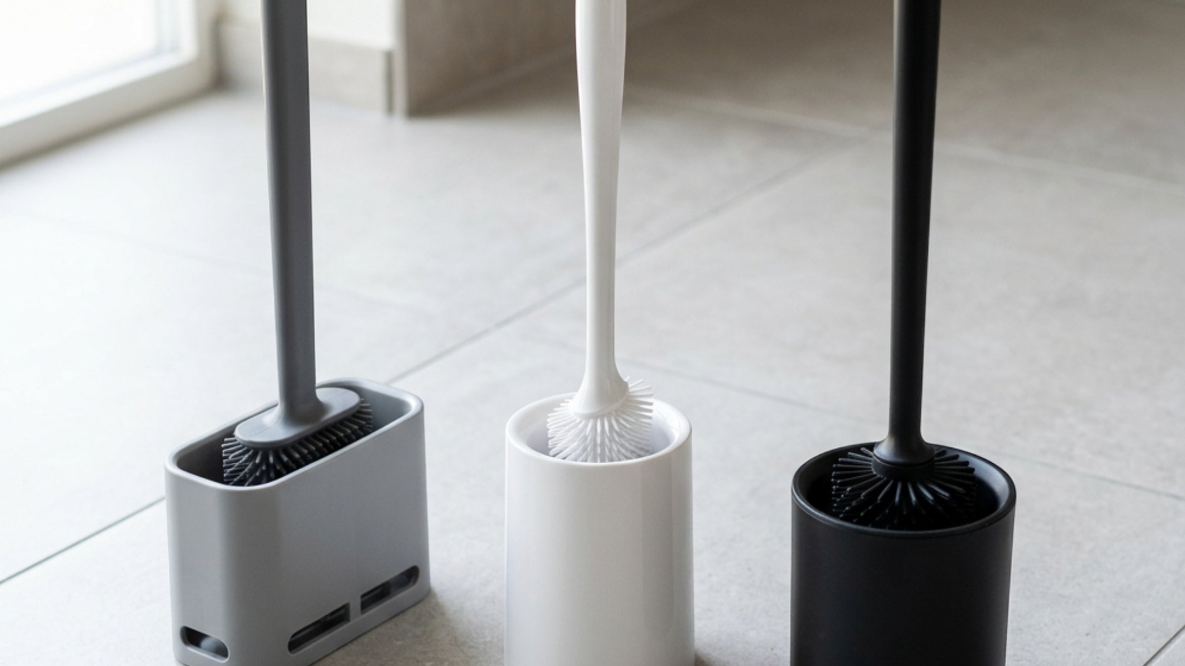 Gndyj Silicone Toilet Brushes with Holders